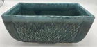 Vintage MCM Hull Pottery USA 76 Blue Green Planter Rectangle Cascading Leaves 7”