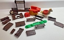 1970s Weebles West Gate Horse and other wobbles accessories Vintage Lot