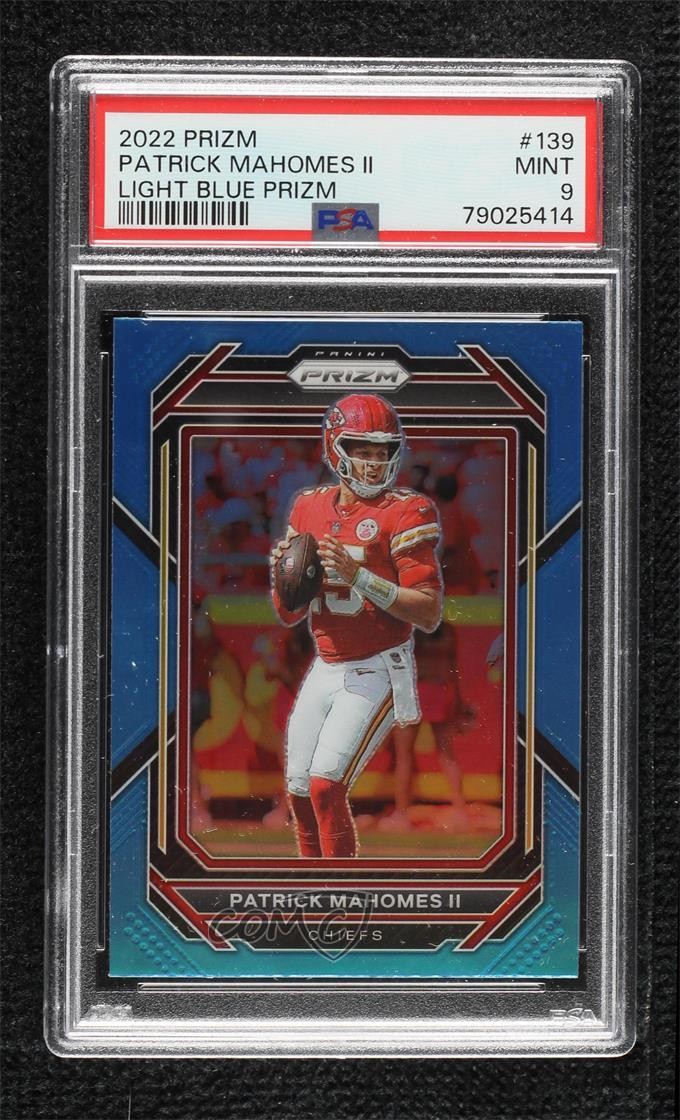 2022 Panini Prizm Light Blue Prizm Patrick Mahomes II #139 PSA 9 MINT 1lc0