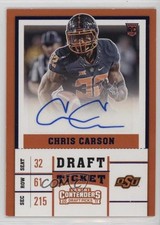 2017 Panini Contenders Draft Picks Ticket Blue Foil Chris Carson #220 Auto 0f4