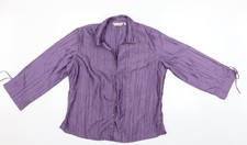 Mens UK Size 16 EWM Purple  Button-Up Long Sleeve Casual Shirt