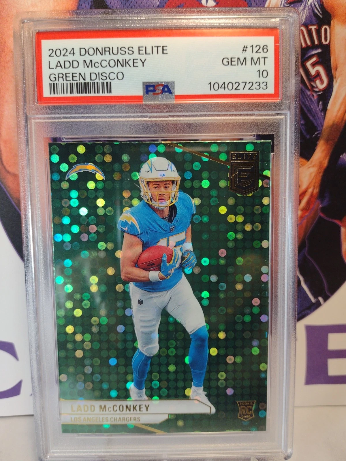 Ladd McConkey Panini Donruss Elite #126 Green Disco