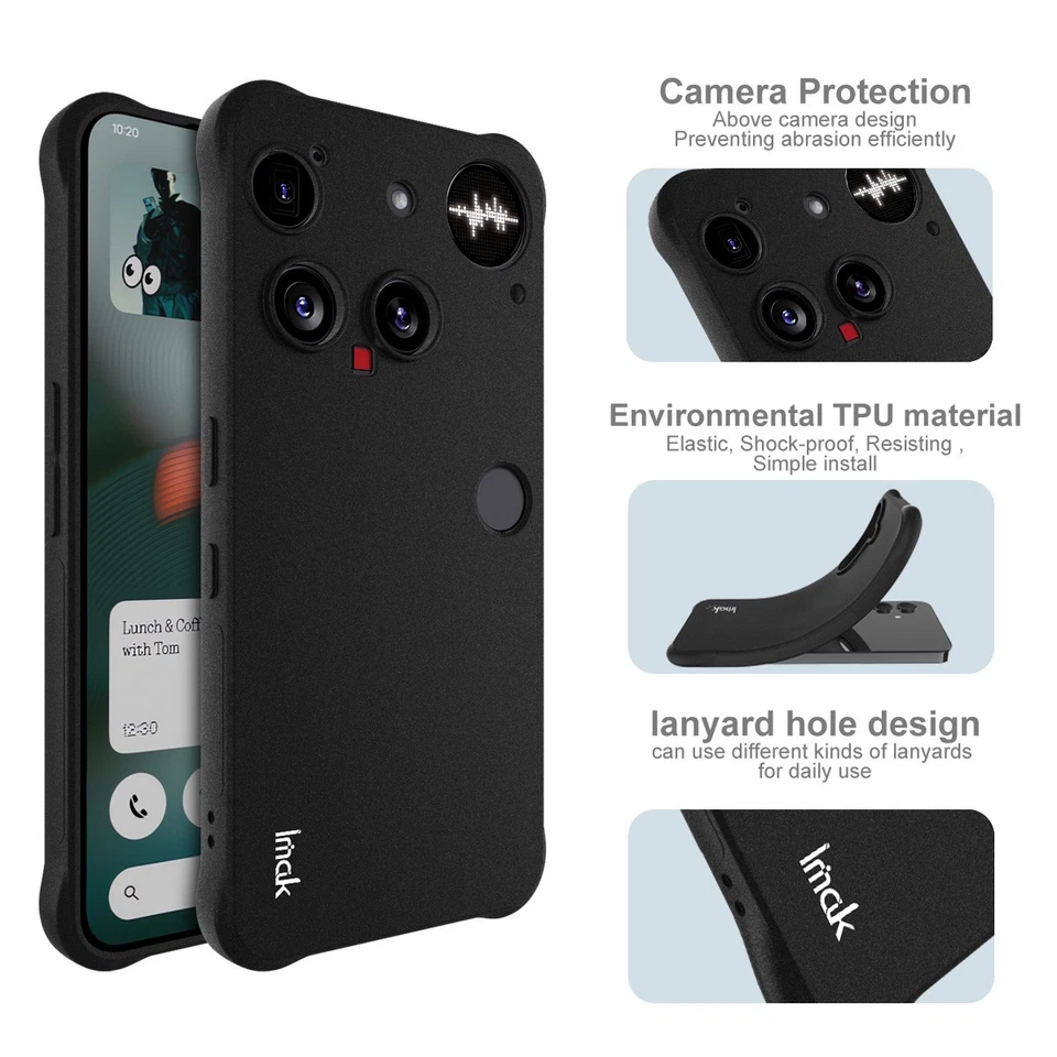 IMAK For Nothing Phone (3), Phone Case Shockproof 4 Airbags Soft Rubber Cover - Image 3 of 4