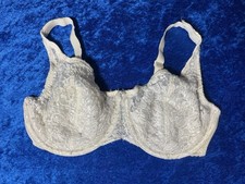Vintage Olga Bra 36d White Lace Lightly Padded Underwire Lingerie Fair Cond