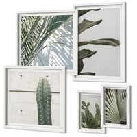 Kunstdruck Set Im Rahmen FüR Stilvolle RäUme Moderne Pflanzenakzente Weiß Rahmen
