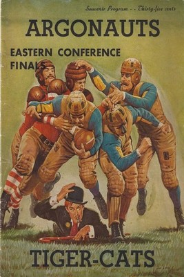 Argonauts vs. Tiger-Cats   Vintage Football Cover Poster - 24x36  - 200gsm