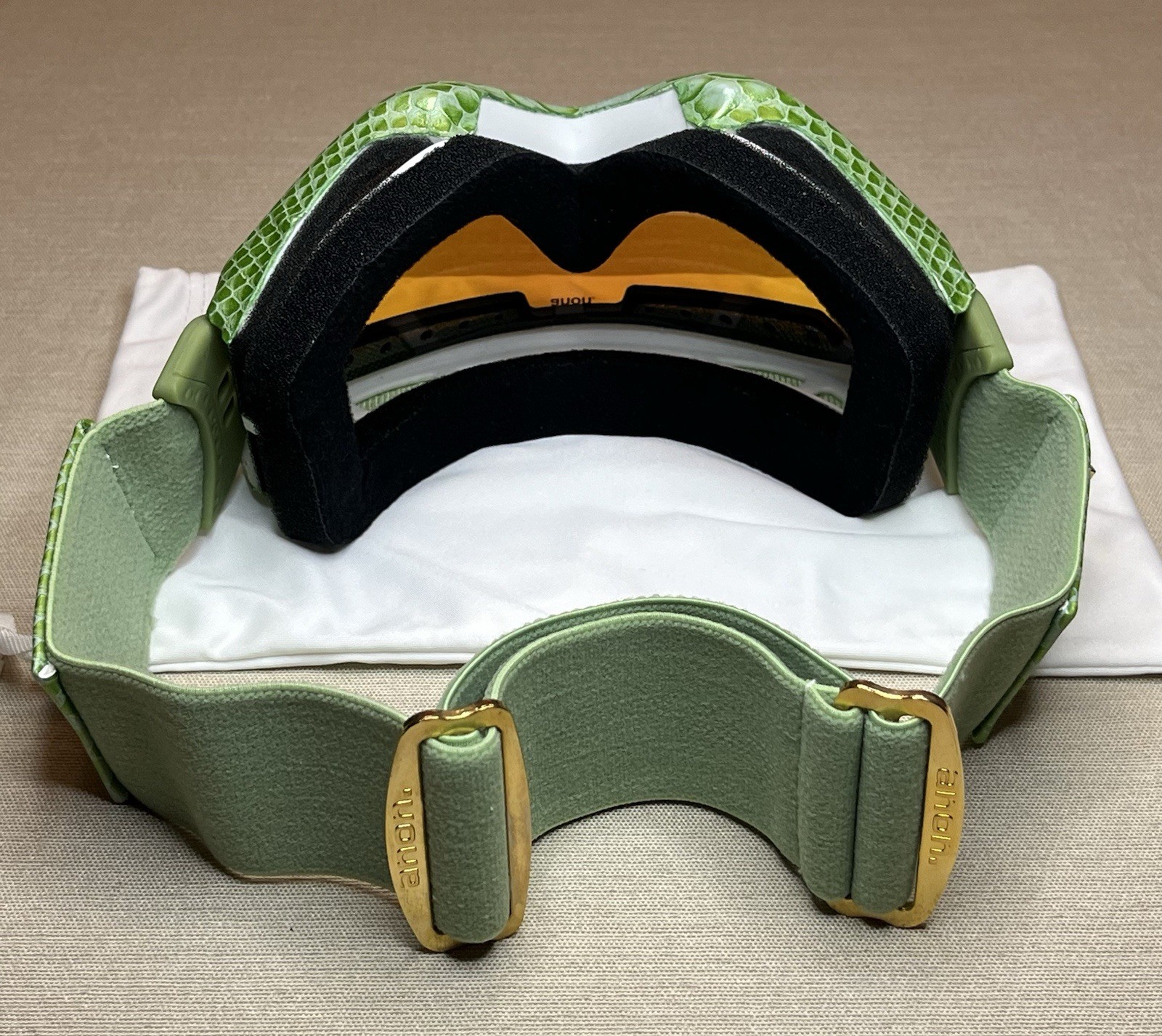 Anon Majestic Women’s Ski Snowboard Goggles - Green Gold - Snakeskin -