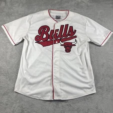 Chicago Bulls Jersey Mens XXL White Button Up 66 NBA Basketball UNK Basketball