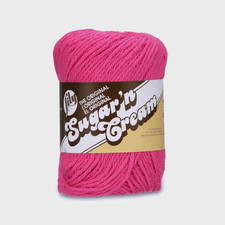 Lily Sugar 'N Cream The Original Solid Yarn, 2.5oz, 100 Cotton - Hot Pink