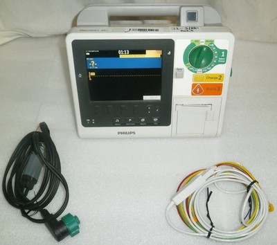Philips Heartstart XL+  XL Plus 861290 w/ ECG, M3508A cables (No Battery)