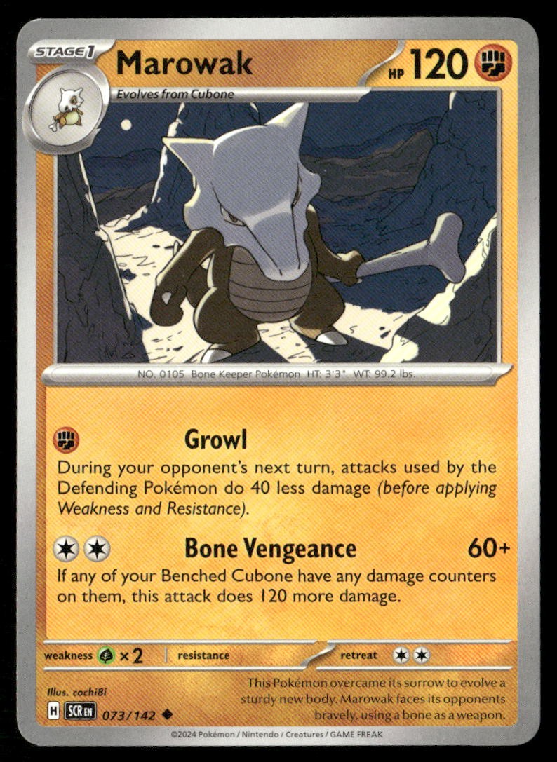 Marowak Stellar Crown 73/142 Uncommon Pokemon Near Mint