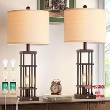 29.5" Table Lamps for Living Room Set of 2, Farmhouse Oil Rubbed Bronze 29.5"