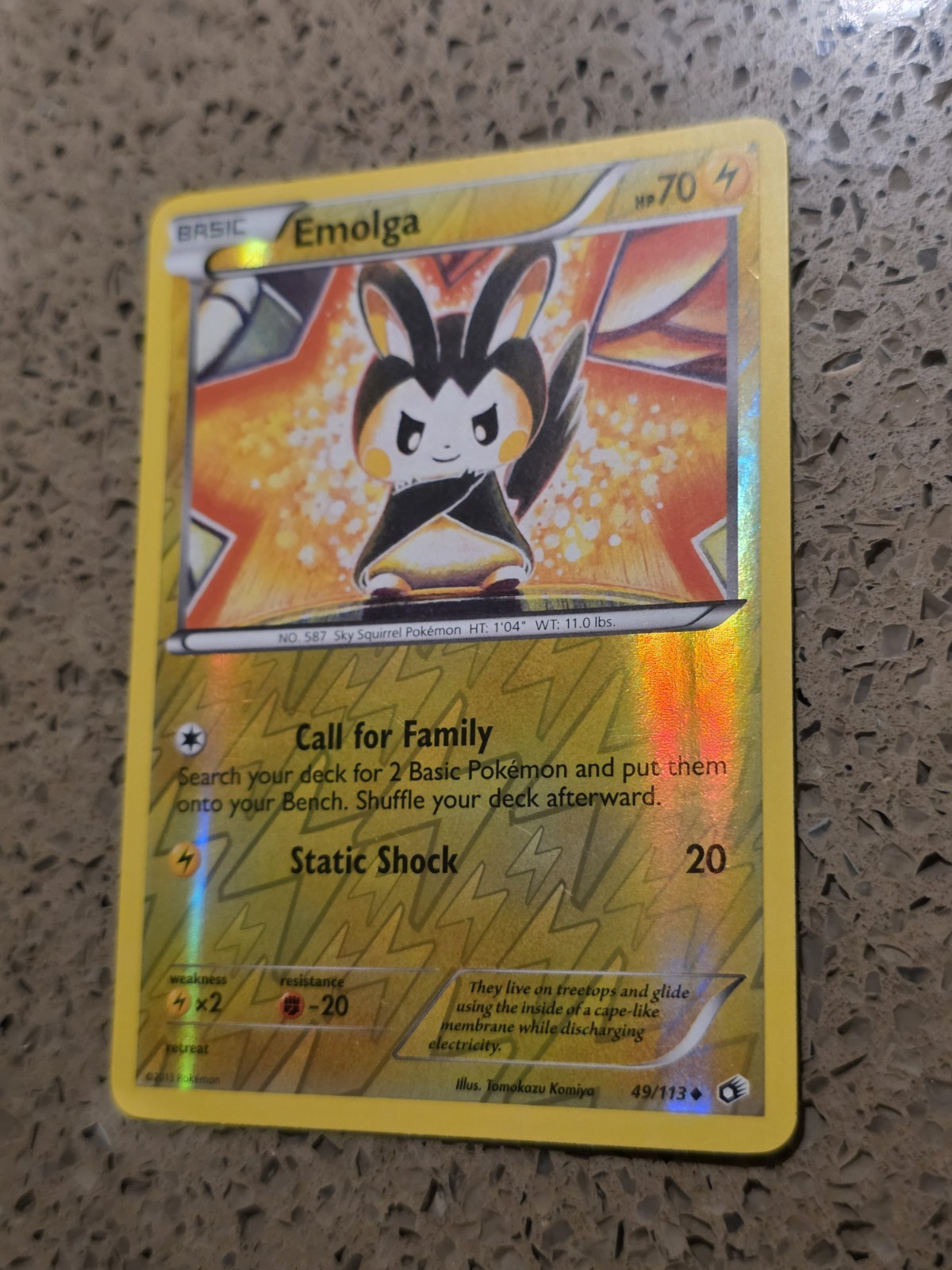 Pokemon Emolga 49/113 Reverse Holo Legendary Treasures 2013 NM