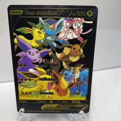 Evee evolutions V Black Foil Fan Art Card HP280 Dark Pulse   ￼