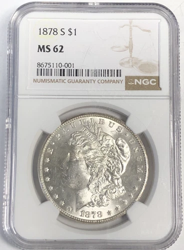 1878 S MORGAN "NGC MS62" - LUSTER/COLORING/MIRRORS/ REV PL/1ST MORGAN & S MINT!✅