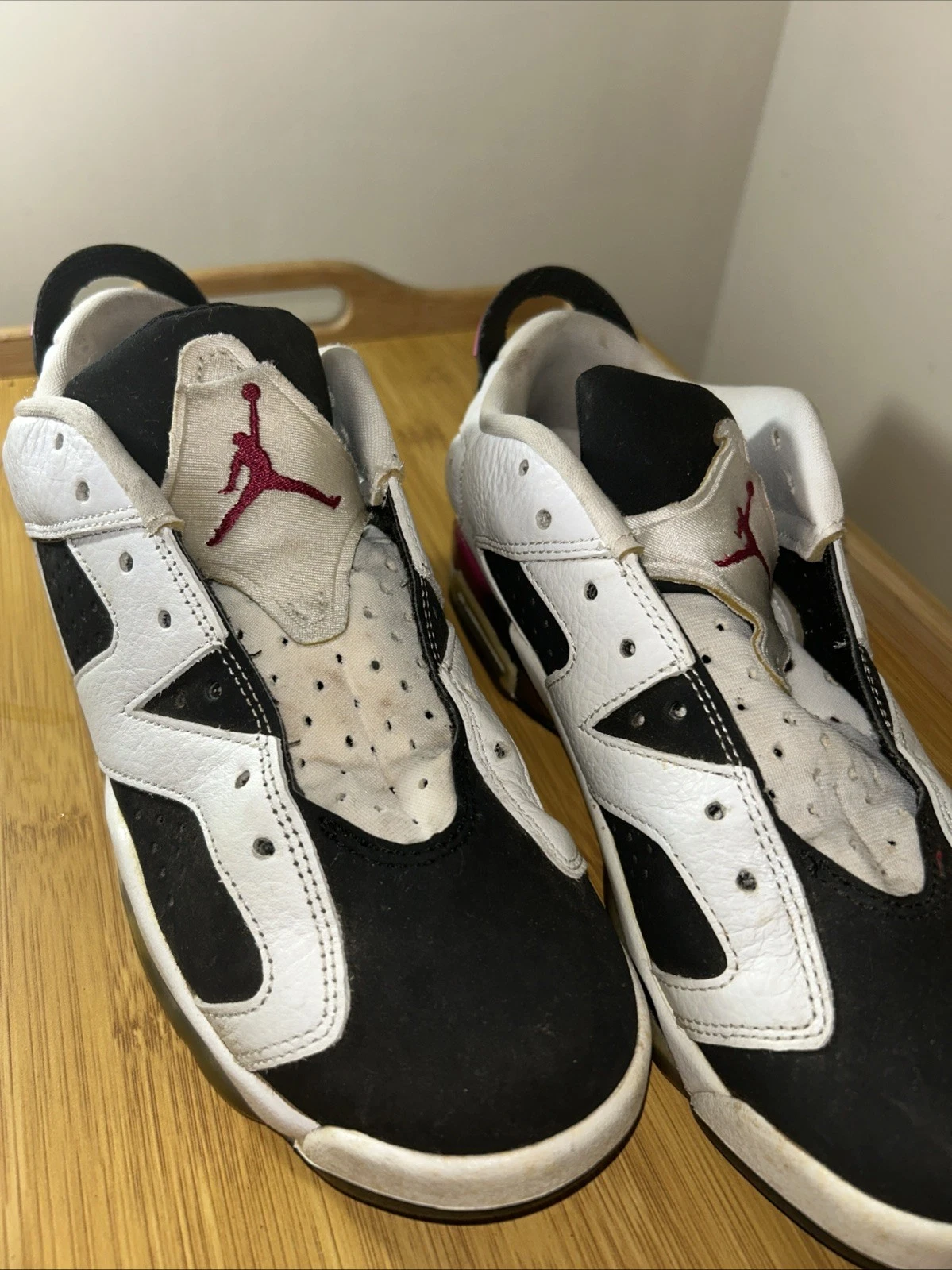 Nike Air Jordan 6 Retro Low Fucsia Nero Bianco 768878 107 GS Taglia 6.5Y 2015