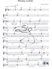Brad Paisley Signed Whiskey Lullaby Sheet Music Authentic Autograph Beckett