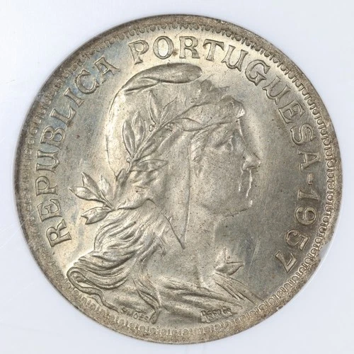 1957 Portugal 50 Centavos NGC MS64