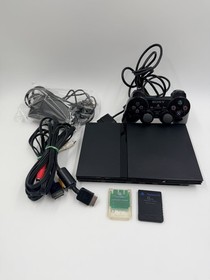 Sony PlayStation 2 PS2 Slim Black Console System OEM Bundle  Memory Cards Tested