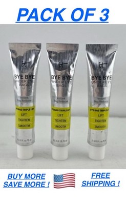 IT Cosmetics Bye Bye Under Eye Bags Rapid Bag Reducer 0.5 fl oz PACK OF 3