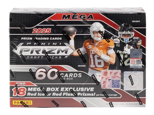 2025 PANINI PRIZM DRAFT PICKS FOOTBALL MEGA BOX (RED ICE AND RED FLASH)