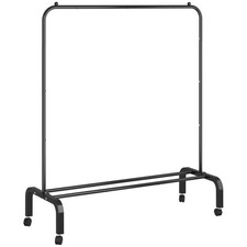 Rolling Clothes Rack Metal Clothing Rack with Wheels Garment Rack with Bottom...