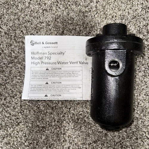 3/4” X 1/2” Hoffman Bell & Gossett 792 High Pressure Water Vent Valve 401494