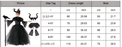 Carnival Costume Maleficent Tutu Girls Cosplay Evil Queen Black