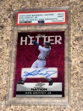 2025 LEAF BASEBALL NATION PURE HITTER AUTO KEN GRIFFEY JR SSP #d 1/6 PSA 9 MINT