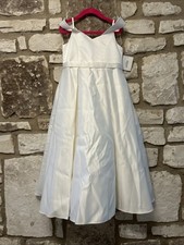 David’s Bridal DB Studio Little Girl Dress Sz 5 Ivory Off-Shoulder Satin $99 NWT