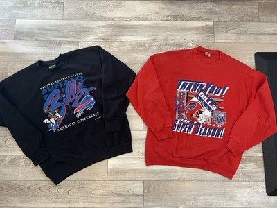 Vintage 90s Buffalo Bills NFL Crewneck Sweatshirts Mens Large / XL -  LOT OF 2