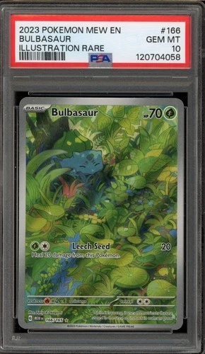 Pokemon Bulbasaur 151 MEW EN Illustration Rare #166 PSA 10 Gem Mint