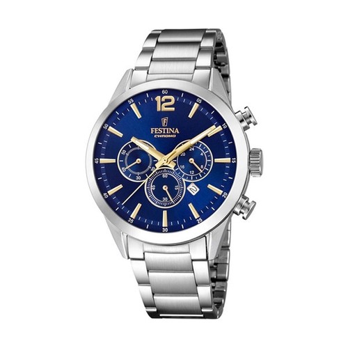 Festina Orologio Uomo Cronografo F20343/6 – Cassa In Acciaio 44mm, Bracciale Metallico, Vetro Minerale