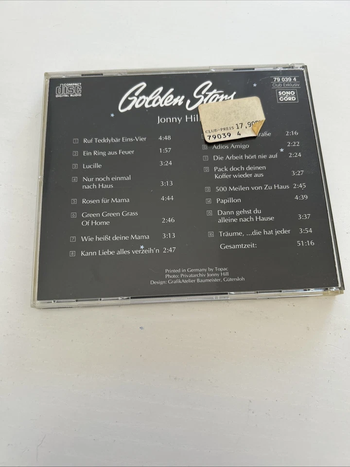 Jonny Hill Musik CD - Golden Stars Reihe - Bild 2 von 2