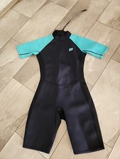 Dark Lightning Black Blue 2mm Women's Shorty Wetsuit Size Xxl