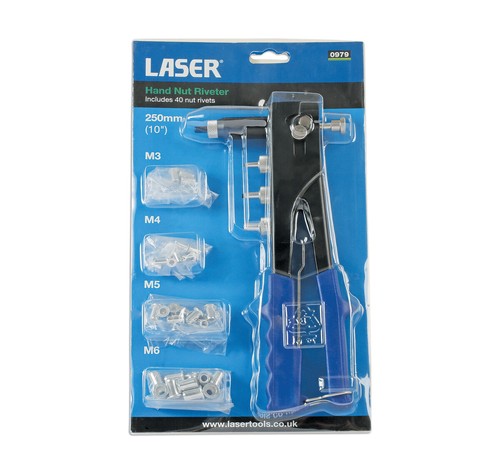 Laser 0979 Threaded Nut Riveter Rivet Gun Rivnut Tool + 40 Rivets + FREE BEANIE! - Picture 4 of 6