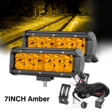 Led Fog Lights 2x6.57 Inch Amber Driving Work Light Bar Spot Flood 3row Wiring