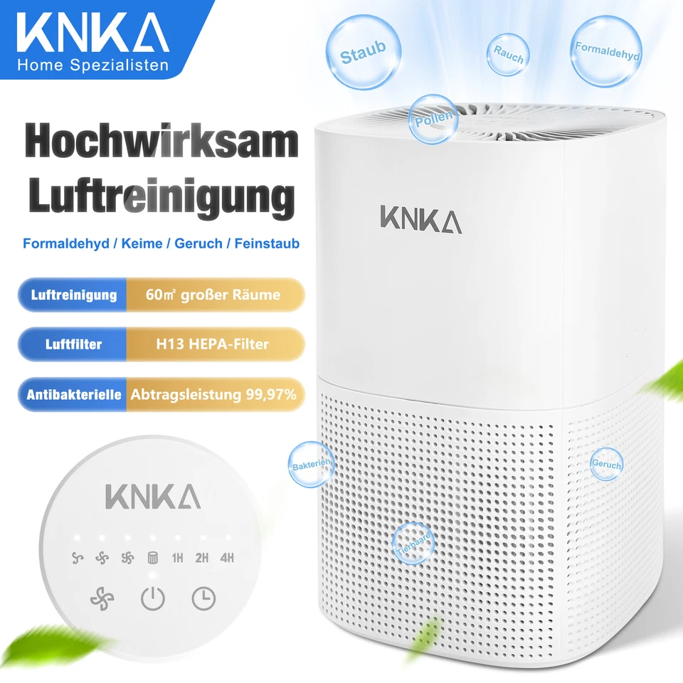 Luftreiniger H13 HEPA Filter Ionisator Raumluftreiniger Allergiker Pollen - Bild 2 von 4