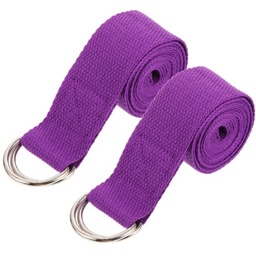 2 Pièces Sangle d'exercice Yoga, Bande élastique de Yoga avec 8 Anneaux, Hautement élastique, Lavable, Bande de Boucle d'exercice pour l'EntraîNement des Jambes, Le Fitness, la Gymnastique, la Danse