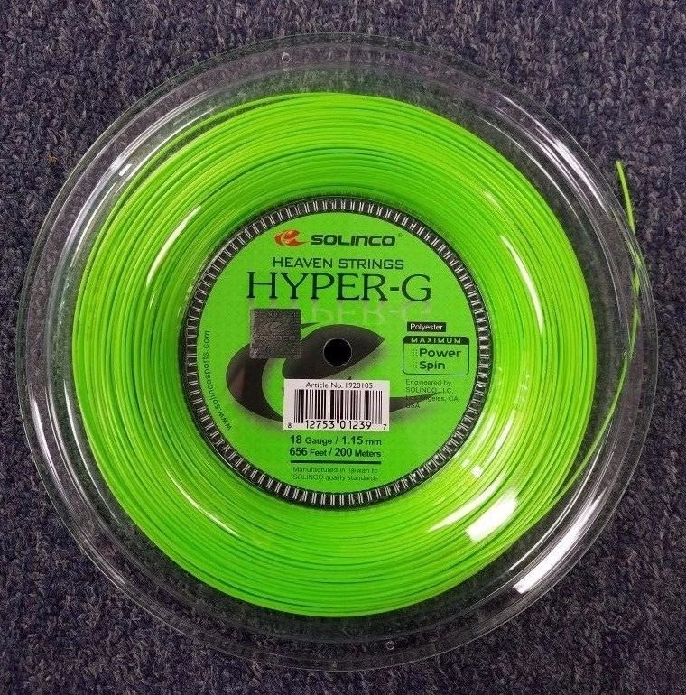 Solinco Hyper G Hyper-G 18 Gauge 1.15mm 656' 200m Tennis String Reel NEW