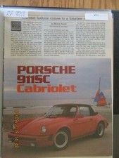 #151 Porsche Article or Road Test 1983 Porsche 911SC Cabriolet, 5 page Road Test