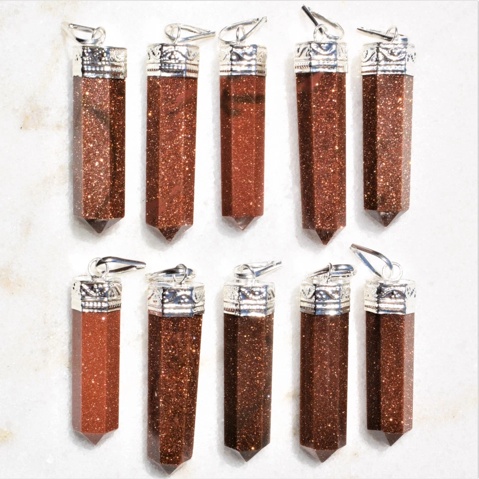 Colgante punta lápiz cristal piedra dorada roja CARGADO + cadena de acero inoxidable Foto 3 de 4