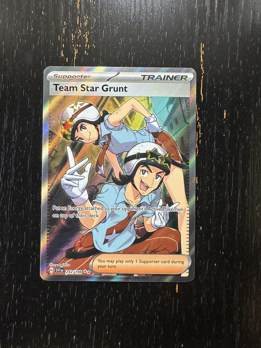 Team Star Grunt Pokemon Scarlet & Violet 242/198 Holo Ultra Rare (US Seller)