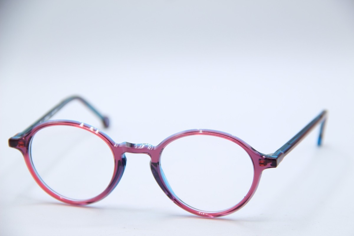 NEW L.A. EYEWORKS BUCK 678 VIOLET BLUE CLEAR AUTHENTIC FRAMES