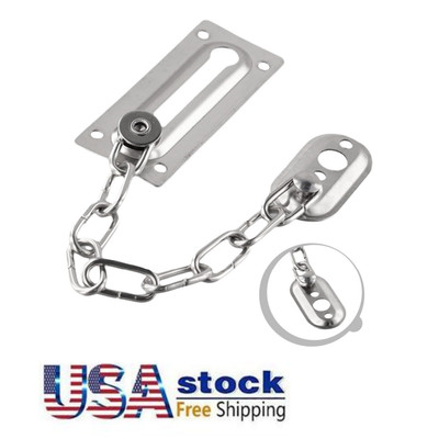 Security Door Chain Home/Office Lock Guard Latch Stainless Sliding Fastener