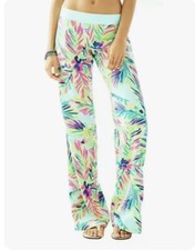 Lilly Pulitzer Seaside Beach Pant Multi-Color Island Time Sz XS Palms