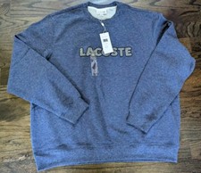 Mens Lacoste Long Sleeve Sweatshirt Wool Blend Blue Heather Sz 3XL