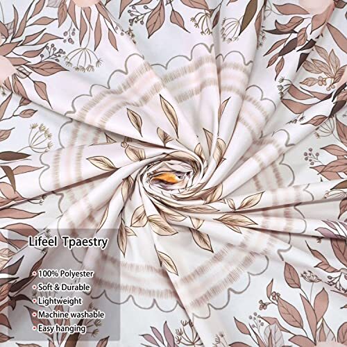 Lifeel White Pink Bohemian Tapestry Wall Hanging, Mandala Floral Medallion - Picture 7 of 8