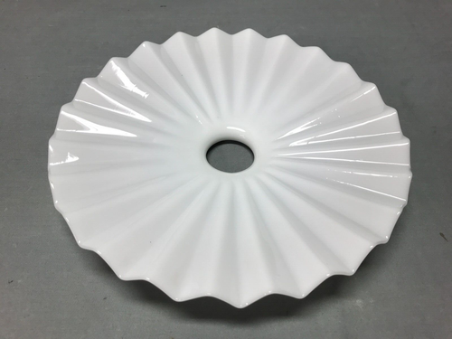 Vintage Brass Pendant Light Fixture 10" Ruffled Milk Glass Shade Old 1236-24B - Picture 15 of 19