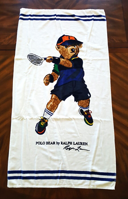 Polo Ralph Lauren NY Open Tennis Towel Bear Player | eBay